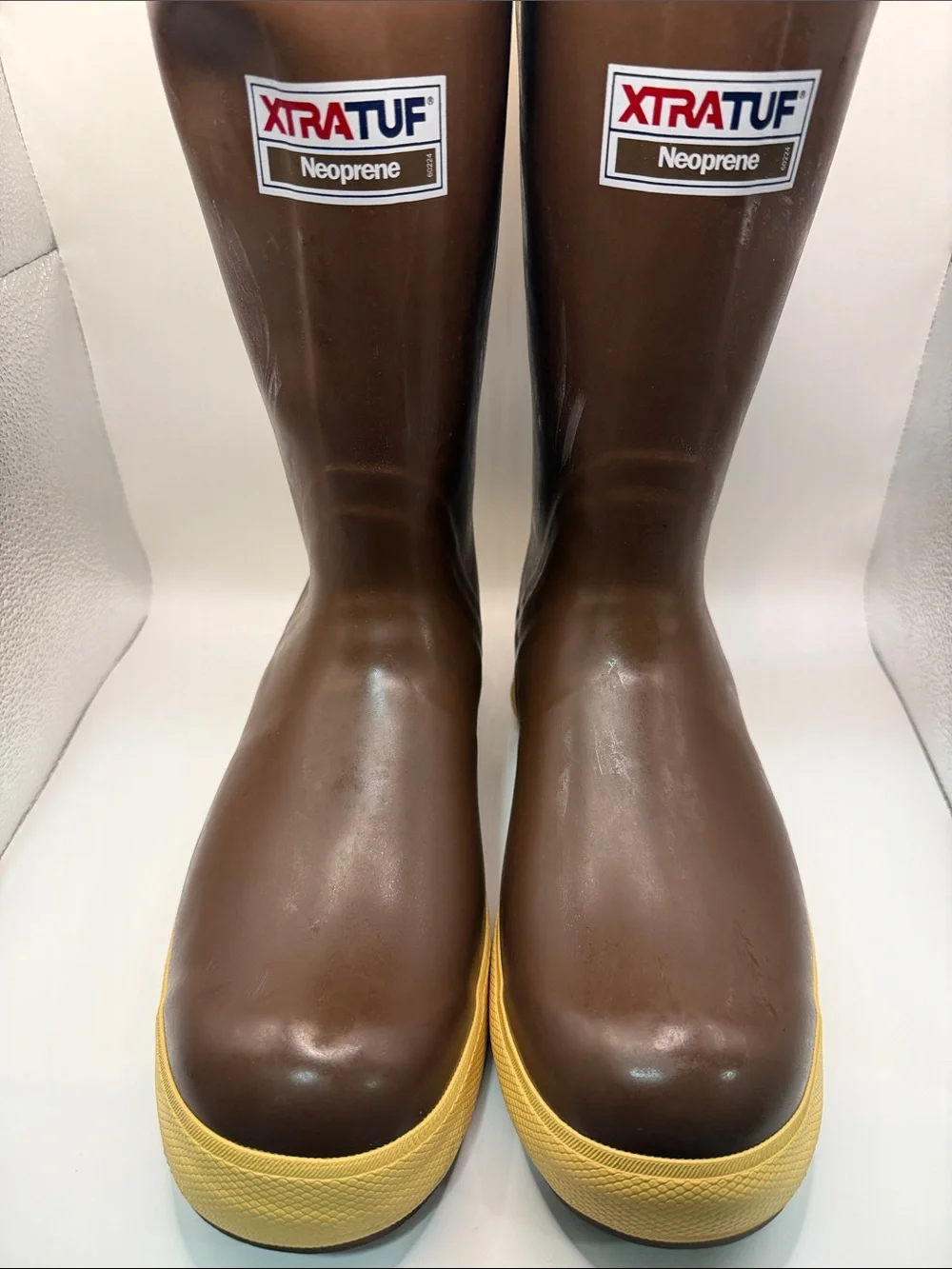 XTRATUF Men’s Brown Neoprene Rain & Snow Boots with Yellow Sole